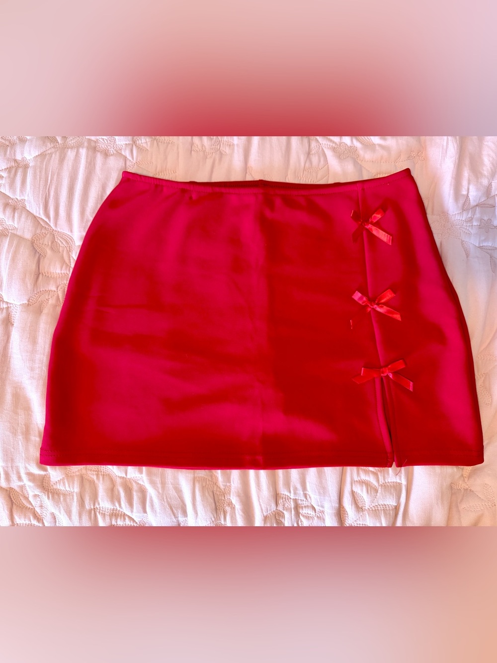 NWoT Free Haven mini skirt sport skort red shorts bow detail